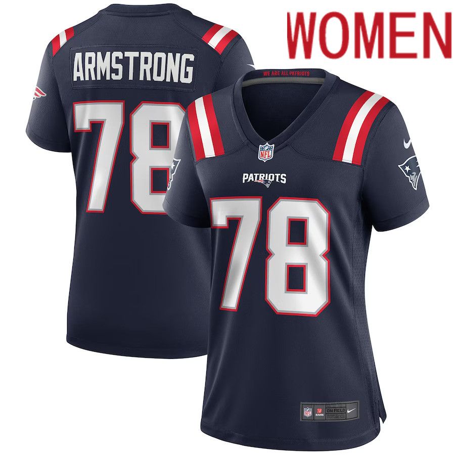 Women New England Patriots 78 Bruce Armstrong Nike Navy Game Retired Player NFL Jersey